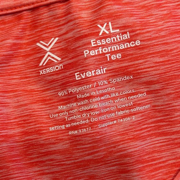 Xersion XL Essential Performance Tee Coral Heather V-Neck Short Sleeve 1864 - Picture 4 of 6